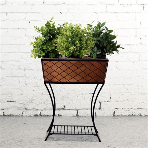 lowes metal planter boxes|lowe's standing planters outdoor.